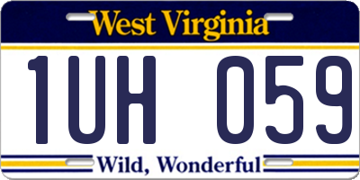 WV license plate 1UH059