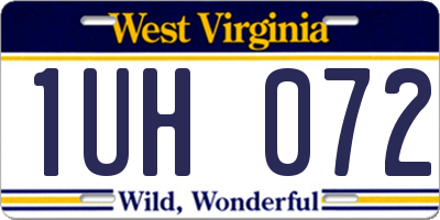 WV license plate 1UH072
