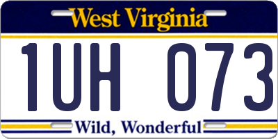 WV license plate 1UH073