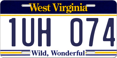 WV license plate 1UH074