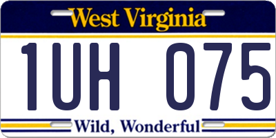 WV license plate 1UH075