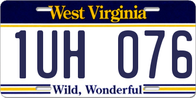WV license plate 1UH076