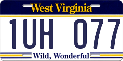 WV license plate 1UH077