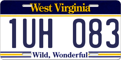 WV license plate 1UH083