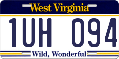 WV license plate 1UH094