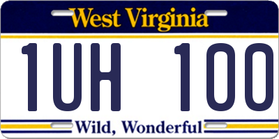 WV license plate 1UH100