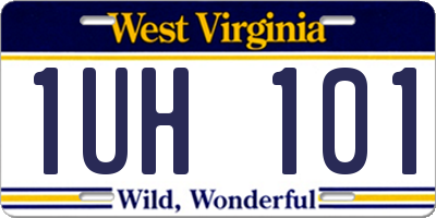WV license plate 1UH101