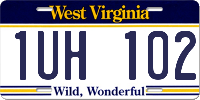 WV license plate 1UH102