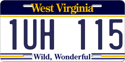 WV license plate 1UH115