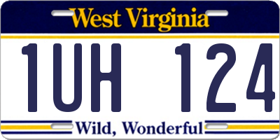 WV license plate 1UH124