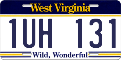 WV license plate 1UH131