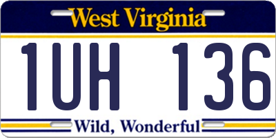 WV license plate 1UH136