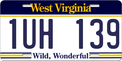 WV license plate 1UH139