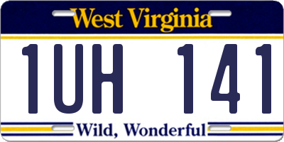 WV license plate 1UH141