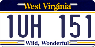 WV license plate 1UH151