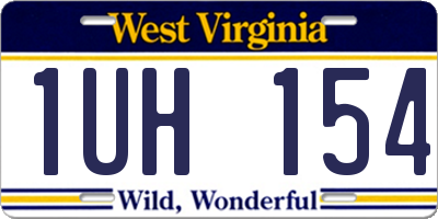 WV license plate 1UH154