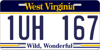 WV license plate 1UH167