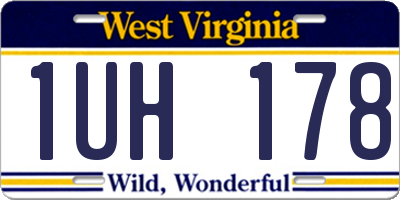 WV license plate 1UH178