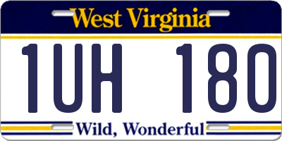WV license plate 1UH180