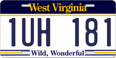 WV license plate 1UH181
