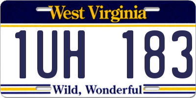 WV license plate 1UH183