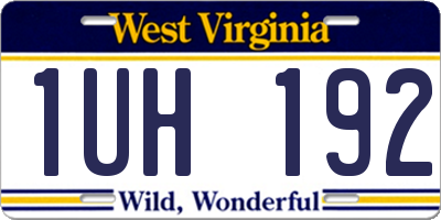 WV license plate 1UH192