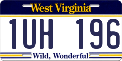 WV license plate 1UH196