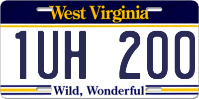 WV license plate 1UH200