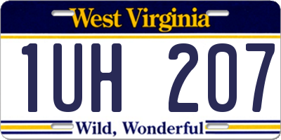WV license plate 1UH207