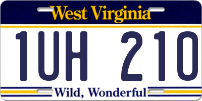 WV license plate 1UH210