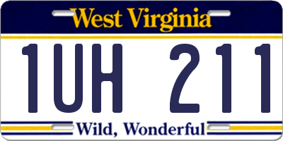 WV license plate 1UH211