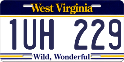 WV license plate 1UH229