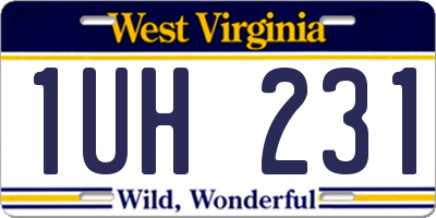 WV license plate 1UH231