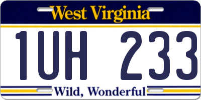 WV license plate 1UH233