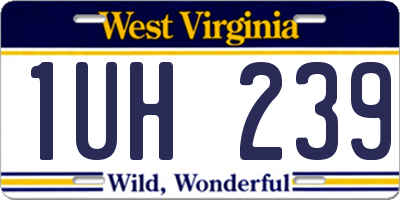WV license plate 1UH239