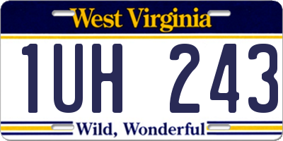 WV license plate 1UH243