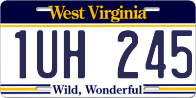 WV license plate 1UH245