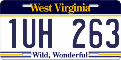 WV license plate 1UH263