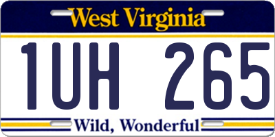 WV license plate 1UH265