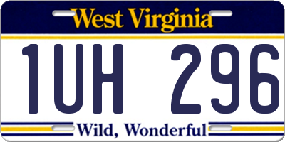 WV license plate 1UH296