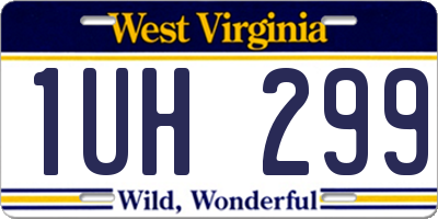 WV license plate 1UH299