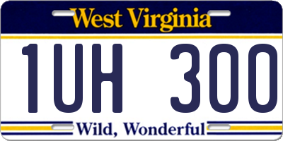 WV license plate 1UH300