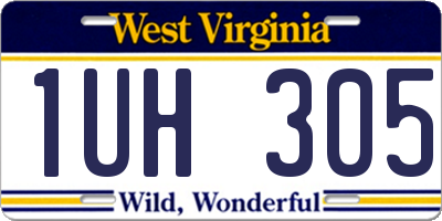 WV license plate 1UH305