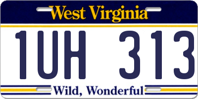 WV license plate 1UH313