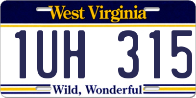 WV license plate 1UH315