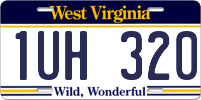 WV license plate 1UH320