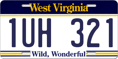 WV license plate 1UH321