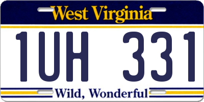WV license plate 1UH331