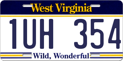 WV license plate 1UH354