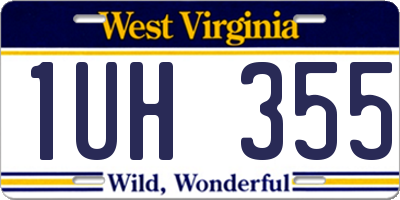 WV license plate 1UH355